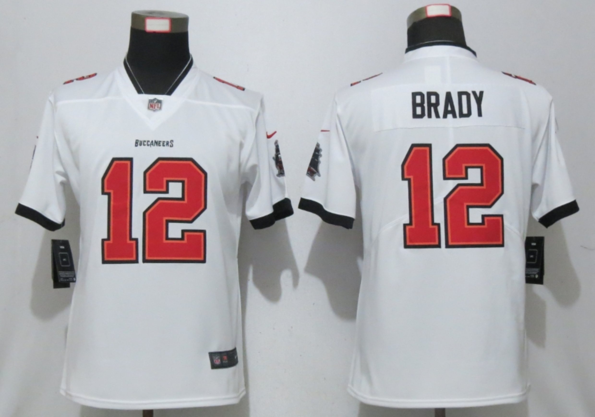 Women New Nike Tampa Bay Buccaneers 12 Brady Nike White Alternate Vapor Elite Playe